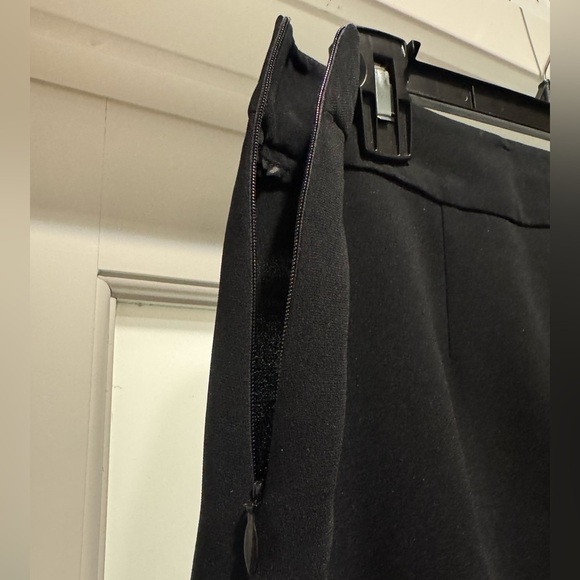 Louben Black Wide Leg Dress Pants Size 8 | Side Zip Tailored Work Trousers - Picture 7 of 13